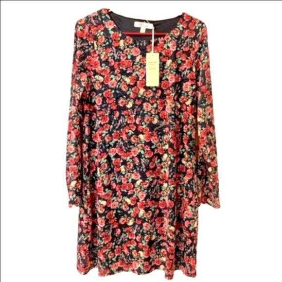 ARYEN Pretty Rose Pattern Dress with lace - Picture 1 of 10